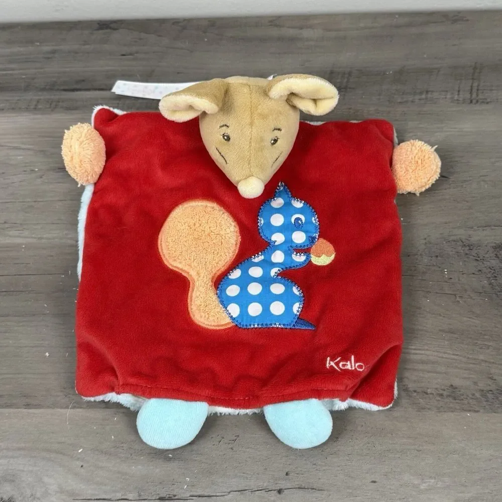 KALOO France Colors DOUDOU PUPPET MOUSE #9632631 Plush Lovey Squirrel‎ Red Soft
